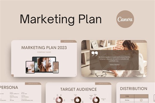 Marketing Plan Template: Small Business Strategy (canva Template) - Etsy