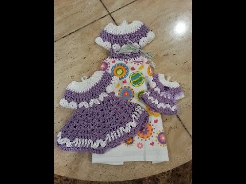 Crochet easy and beautiful vintage dress towel topper set DIY tutorial