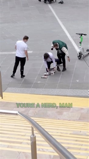 BULLY 😡 vs NERD 🤓 PRANK 🙌🏻 I feel bad about this one 😅 #prank #bully #joke #public #prank #viral | Stevey Pants