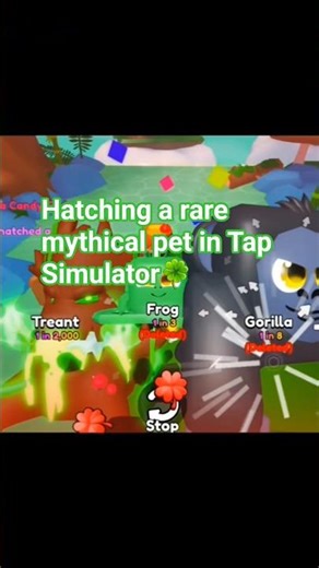 Hatching a rare mythical pet in Tap Simulator roblox✨#roblox #hatching #tappingsimulator #shorts