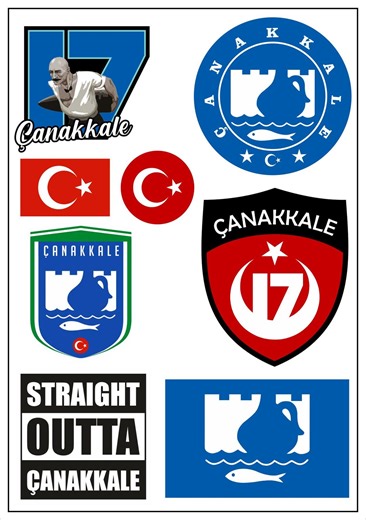 Canakkale Sticker Map 8 Pieces - Türkiye Car Motorcycle Biker Flag Sticker Decal Vinyl ST - Etsy