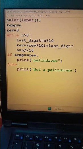 Python Palindrome Check #coding #dsa #palindrome #programming
