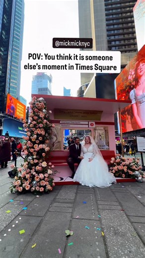 Happy Valentine’s Day Everyone 💖💐 Times Square turned into a wedding chapel and a surprise proposal stage 💍✨ @timessquarenyc Congratulations to all the couples who said I do and got engaged in the heart of the city 🗽 Love really does light up New York 🥰💞 | New York Mickey