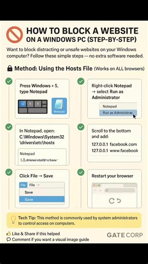 125_techblog on Instagram: "How to Block a Website on a Windows PC. Check the comments for more details👇👇👇"