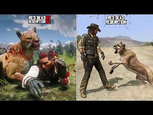 RDR1 vs RDR2 - Cougar Attack & Bite Animations (Evolution)