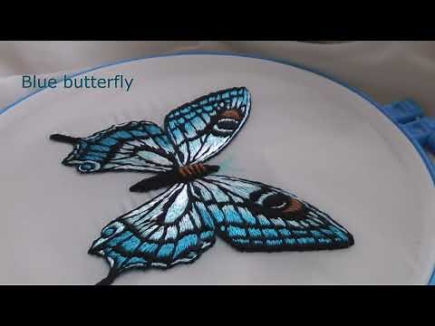 How To Embroider A Blue Butterfly With a Silk Thread