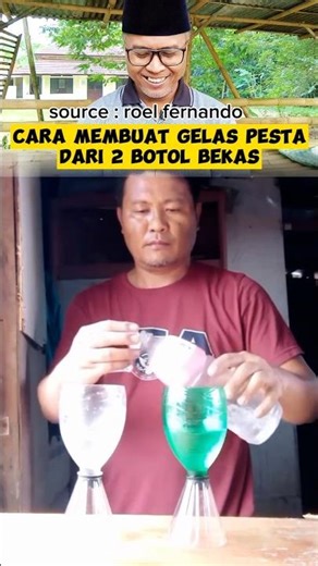 Cara membuat gelas pesta dari botol bekas !! #reaction #shortsvideo