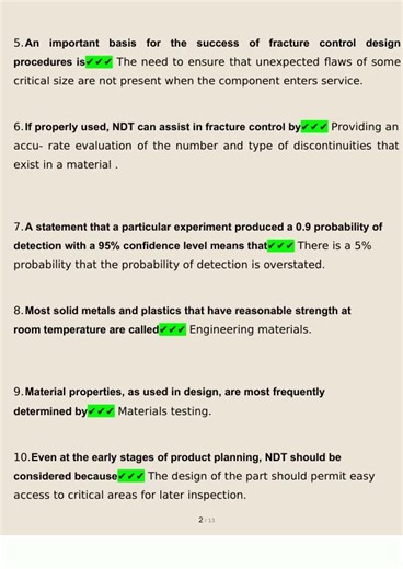 ASNT Level 3 Basic Materials Processes Questions and Answers 2025/2026 100 Correct Verified Answers