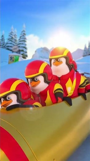 Winter Animal Games. Funny Penguin BobSled Meme 🤣
