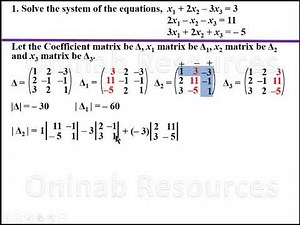 Cramer's Rule 3 X 3