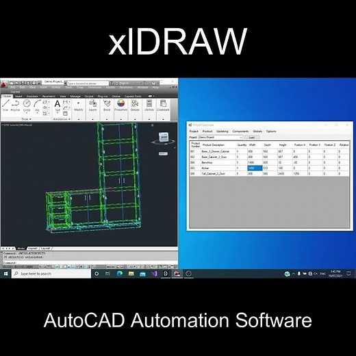 Drawing 3D Parametric Cabinets in AutoCAD using xlDRAW