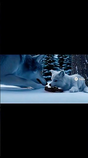 🐺 Mother Snow Wolf Saves Her Cubs with the Help of a girl! 🥹 #shorts