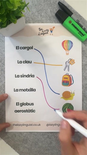 Catalan Vocab Practice: Match the Words! 🐌🍉🎒
