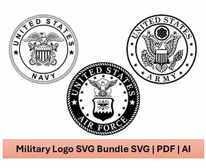 Military Logo SVG | PDF | AI Bundle: Army, Navy, Air Force (digital Download) - Etsy