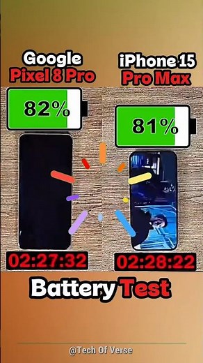 🚀⚡ GOOGLE PIXEL 8 PRO VS IPHONE 15 PRO MAX BATTERY TEST!!