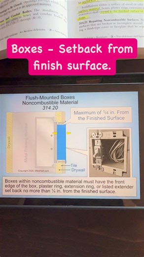 12K views · 253 reactions | NEC 314.20 Flush-Mounted Boxes...