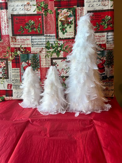White Christmas Trees, Feathered Trees, White Feathers, Light and Fluffy Trees, Holiday Display, Whimsical Decor - Etsy