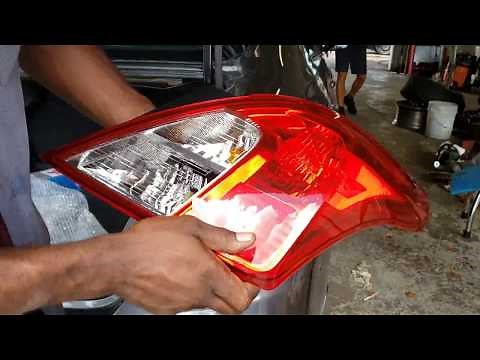 Nissan versa brake lamp , turn signal, and reverse bulb replacement