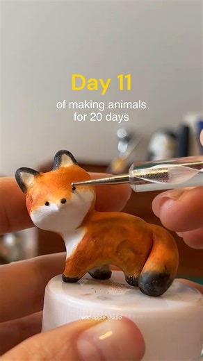 sculpting a clay fox with polymer clay 🧡 #clayart #polymerclay
