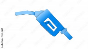 Blue fuel icon isolated on white screen with loop animation. concept for gas station, fuelling and patrol pump.