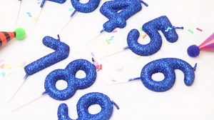 1st Glitter Birthday Candles, Blue Birthday Number Candle for Cake Topper Decorations for Girls Birthday Party Wedding Anniversary Celebration Supplies
