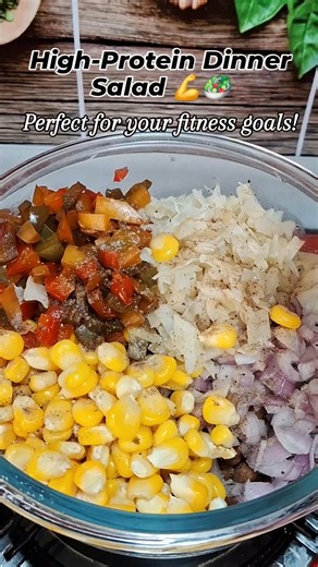 🥗 High-Protein and Fiber rich Dinner Salad — healthy, filling & delicious! 💪✨