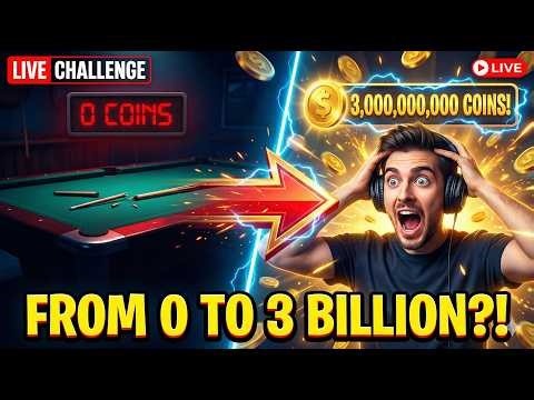 💰 FROM 0 TO 3 BILLION COINS LIVE?! | The Ultimate 8 Ball Pool Challenge 🔴🔥