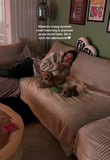 Vroeg opstaan doen we zeker, maar altijd met een blij gevoel. In de ochtend knuffelen we altijd op de bank en daarna begint onze dag. Ik denk dat alle hondeneigenaren dit gevoel wel begrijpen!🥰 #puppies #cockapoo #cockapoolove #morningroutine