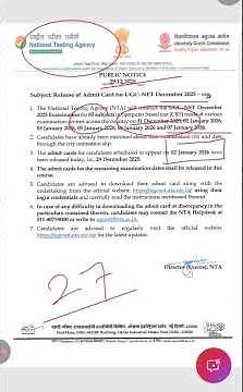 Big Update on UGC NET December 2025 Exam Admit Cards