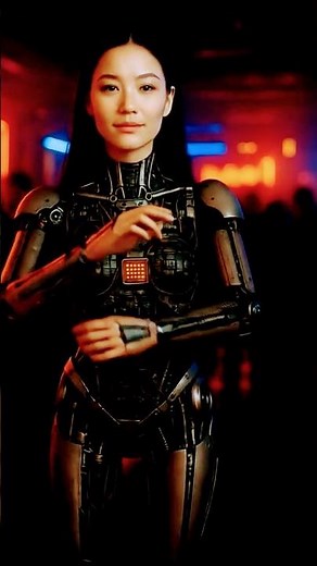 AI Humanoid Robot Dance 🔥 Futuristic Cyberpunk Club EDM Performance | Robot Girl Dance #shorts