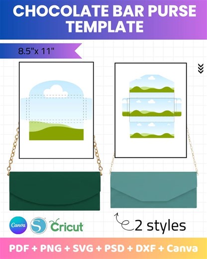 Chocolate Bar Purse Template:1.55oz Candy Wrapper, Party Favor Treat Holder, Blank Party Favor 8.5x11,chocolate Template, Bar Purse Template - Etsy
