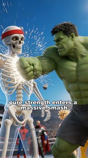 “Weakest to Strongest Punch… Who Breaks the Skeleton? 💀💥”#shorts #skeleton #marvel #goku #saitama