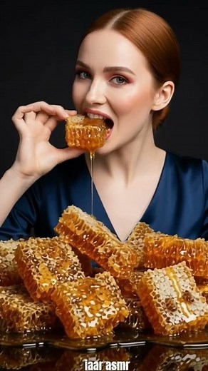 Asmr HONEYCOMB eating sounds🍯 #asmr #shorts #honey
