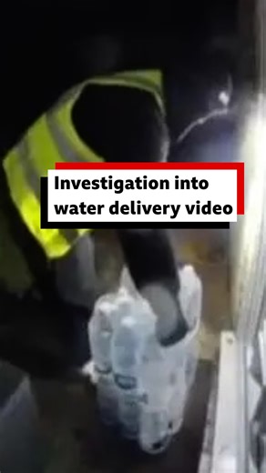 South East Water says it is "immediately" investigating footage circulating on social media, which appears to show bottled water being delivered to a house, photographed and then removed moments later. More here: https://bbc.in/4qVZSl8 | BBC Kent