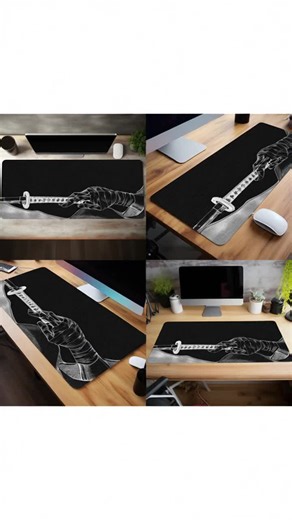 Japanese Katana Pattern Mouse Pad, Rectangle Gaming Mouse Pad, Office Desk Keyboard Mat, Non-Slip Rubber Base, Stitched Edge, Home Office Game #keyboard #gamingmouse #gamingdesk #extracushionkitchenmats #gamingkeyboards #japanesestationery #kitchenmats #laptopaccessories #ledgamingdesk #massagepad
