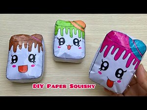 (554) Cách làm Squishy hộp sữa bằng giấy | DIY Paper Squishy