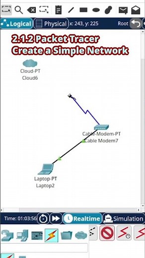 2.1.2 Part 1: Packet Tracer - Create a Simple Network