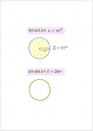 [수학공식]원의 넓이는 반지름*반지름*원주율, 원의 둘레는 지름*원주율입니다. #maths #수학 #mathematics #수학공식 #원 #원넓이 #원둘레 #넓이 #geometry