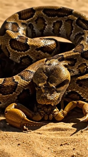 The 1-Second Strike of a Giant Python Takes Down a Scorpion! #python #wildlife