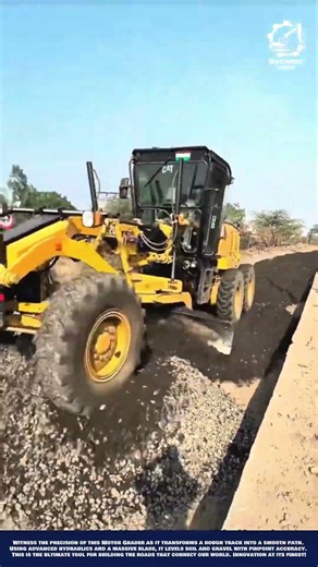 Smart Road Grading Machine Work for Roadway Base Maintenance and Leveling