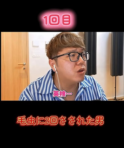 毛虫に2回刺されたHIKAKINさんの経験