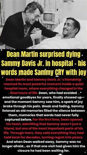 Dean Martin surprised dying Sammy Davis Jr in hospital his words made Sammy CRY with joy #shorts