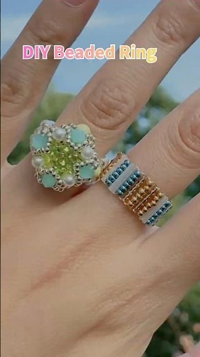 DIY Beaded Ring 💍✨ Easy Wire Jewelry with Bugle & Seed Beads #shorts