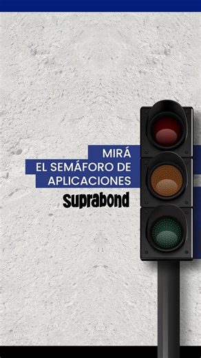 Suprabond on Instagram: "Identificá tu necesidad, mirá el 🚦Semáforo de Aplicaciones🚦 y evitá frenos en la obra.​ Así de simple es decidir en qué superficies conviene usar el Sellador PERBOND.​ ​ ✅ Sellador Multiuso de alto poder adhesivo.​ ✅ Flexible y duradero a la vez.​ ✅ Pintable y transitable.​ ✅ Resistente a la intemperie, al envejecimiento y a agentes corrosivos.​ ​ Contanos qué superficie vas a sellar👇 y te sugerimos el producto indicado. ​ ​ EN CADA PROYECTO, SUPRABPOND.​ ​ #selladore
