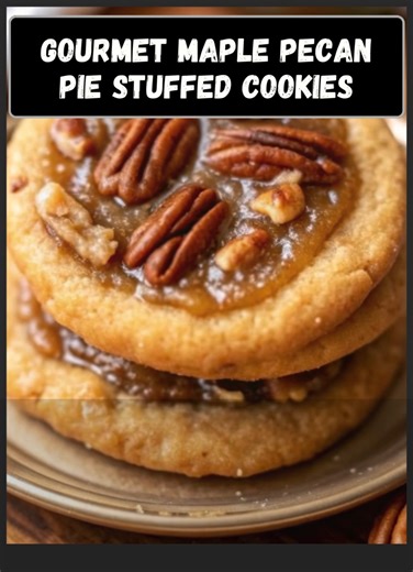 Gourmet Maple Pecan Pie Stuffed Cookies | Buttery, Gooey & Perfect for Fall 🍁 These taste just like little bites of pecan pie — but in cookie form! I made a batch last Thanksgiving, and they vanished before the turkey was even carved 😄 Ingredients: For the cookie dough: ¾ cup unsalted butter, softened 1 cup brown sugar 1 large egg 1 tsp vanilla extract 2 cups all-purpose flour ½ tsp baking soda ½ tsp salt For the maple pecan filling: ½ cup chopped pecans ¼ cup maple syrup 2 tbsp brown sugar 1 