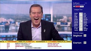167K views · 2.1K reactions | When the camera cuts off half of the reporter's face  Wait until the end to see Jeff Stelling's impression of Bianca Westwood 藍 | Soccer AM | Facebook