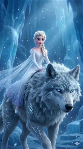 snow queen elsa and ancient wolf #aishorts