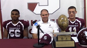 The Springfield College football team put together an impressive showing in a 42-21 victory over Western New England behind the efforts of Chad Shade and AJ Smith, who joined head coach Mike Cerasuolo to share their thoughts on their season-opening victory. | Springfield College Athletics