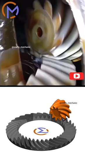 Crafty Mechanic on Instagram: "Ever wondered what’s happening inside your car’s differential? 👀 These helical bevel gears quietly split torque, allow wheel speed difference, and keep your turns smooth and stable. Pure mechanical brilliance at work! ⚙️ #HelicalBevelGear #DifferentialGearbox #MechanicalEngineering #gearmechanism"