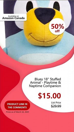 Bluey 18" Stuffed Animal - Playtime & Naptime Companion